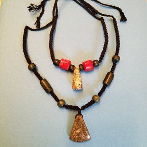 Pair of polished stone and bead necklaces (3 for $15)